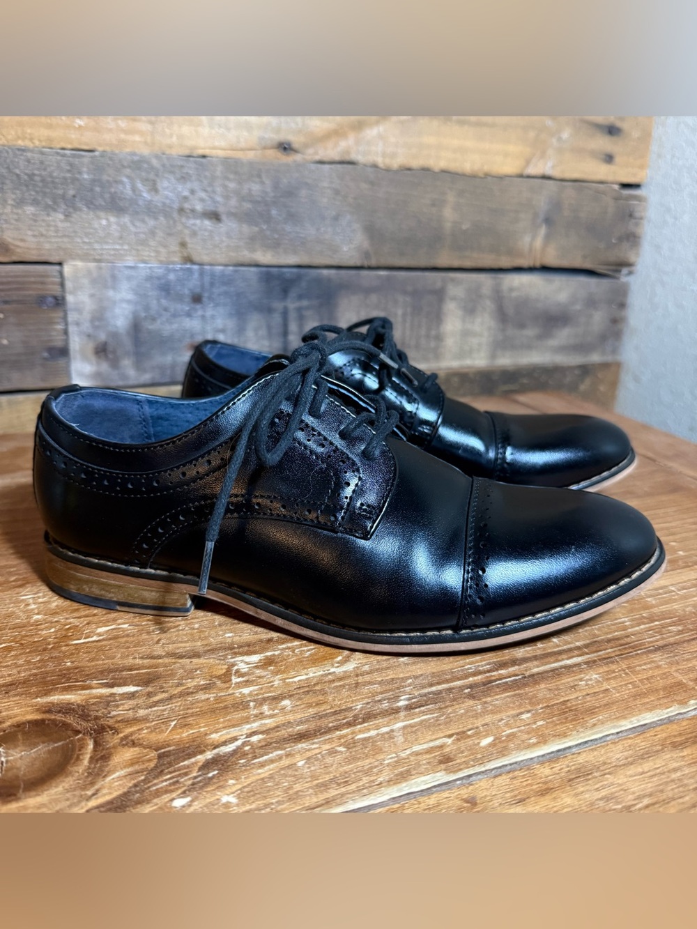 Bruno Marc Boy's Prince-K1 Classic Oxfords Black Dress Shoe Boys size 4.